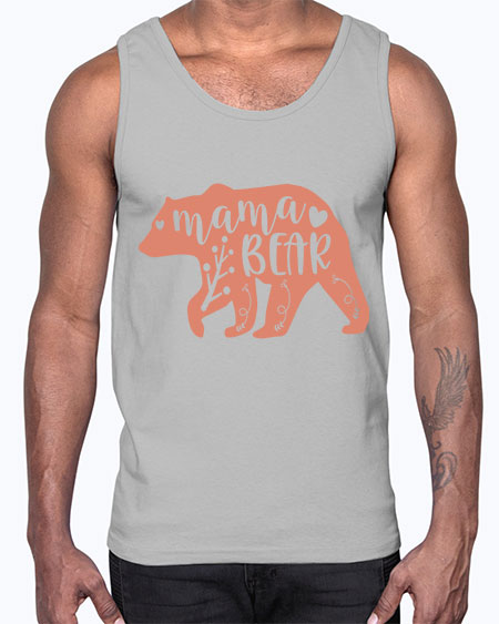 mama bear 179#- bears - animals- Cotton Tank