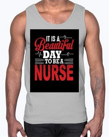 nurse with backround 1225#- nurse- Cotton Tank