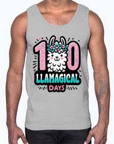 one hundred Llamagical Days 592#- one hundred days- Cotton Tank