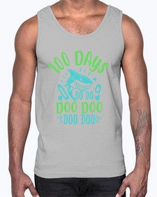 one hundred days shark doo doo 577#- one hundred days- Cotton Tank