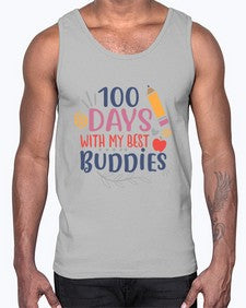 one hundred days with my best buddies 586#- one hundred days- Cotton Tank