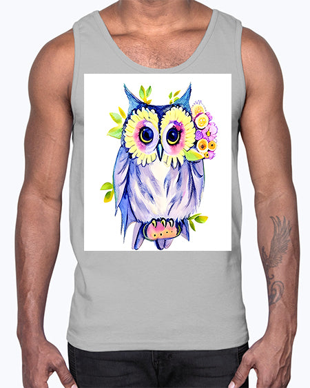 owl 10#- owl- Cotton Tank