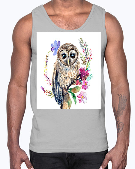 owl 12#- owl- Cotton Tank