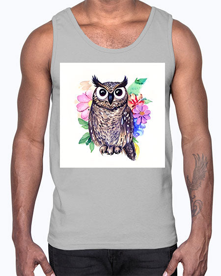 owl 3#- owl- Cotton Tank