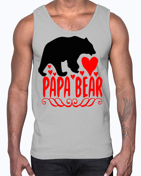 papa bear 205#- bears - animals- Cotton Tank