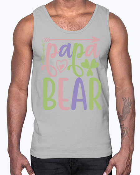 papa bear 207#- bears - animals- Cotton Tank