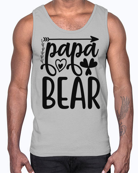 papa bear 209#- bears - animals- Cotton Tank