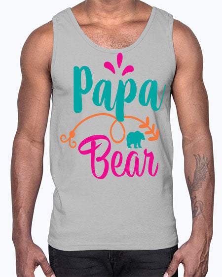 papa bear 213#- bears - animals- Cotton Tank