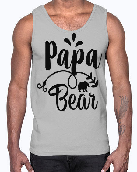 papa bear 215#- bears - animals- Cotton Tank