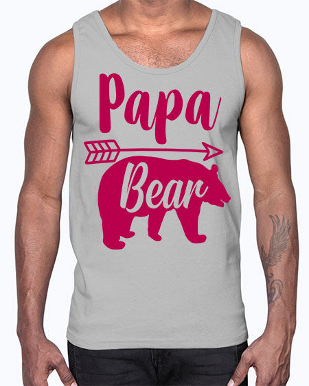 papa bear 217#- bears - animals- Cotton Tank