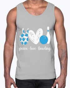 peace love bowling bowling 790#- bowling- Cotton Tank