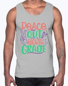 peace out eighth gradee 617#- eighth grade- Cotton Tank