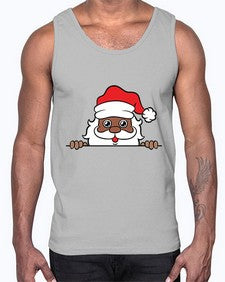 peekaboo black santa 19#- black boys or men- Cotton Tank