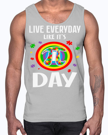 pi day autism puzzle math 111#- autism- Cotton Tank