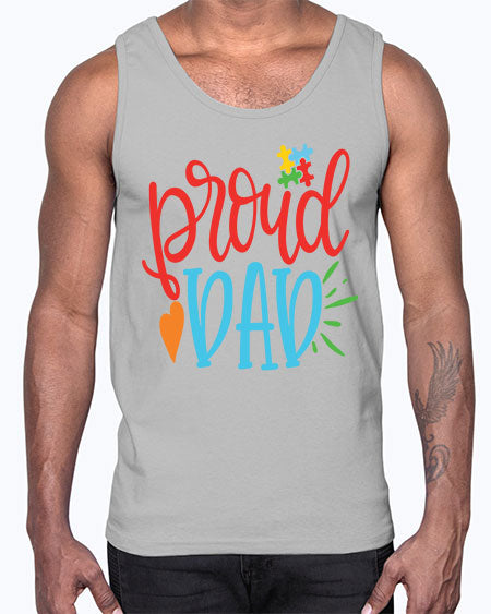 proud dad Style 36#- autism- Cotton Tank