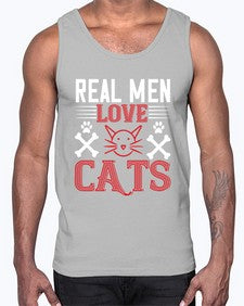 real man love cats Style 113#- cats- Cotton Tank
