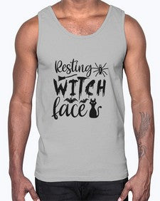 resting witch face 24#- witch- Cotton Tank