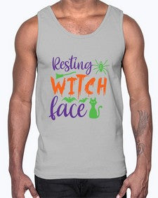 resting witch face 25#- witch- Cotton Tank