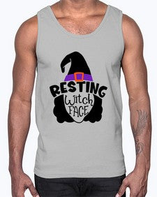 resting witch face 27#- witch- Cotton Tank