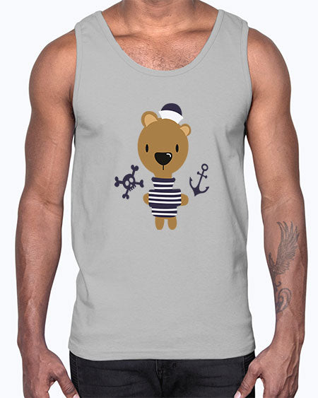 sailor little bear 243#- bears - animals- Cotton Tank