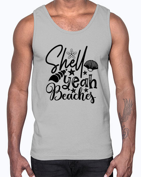 shell yeah beaches Style 75#- summer- Cotton Tank