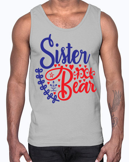 sister bear 251#- bears - animals- Cotton Tank
