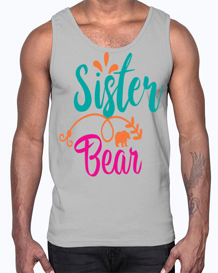 sister bear 255#- bears - animals- Cotton Tank