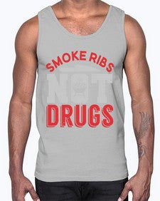smok ribs not drugs 401#- bbq- Cotton Tank