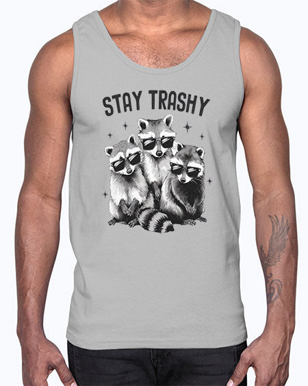 stay trashy 59#- raccoon- Cotton Tank