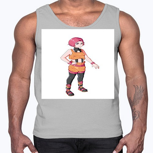 street girl wear orange outfit16#- anime- Cotton Tank