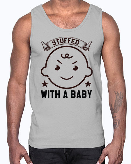 stuffed with a baby Style 210#- baby shower- Cotton Tank
