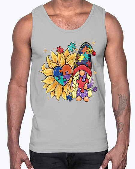 sunflower gnome autism- autism- Cotton Tank