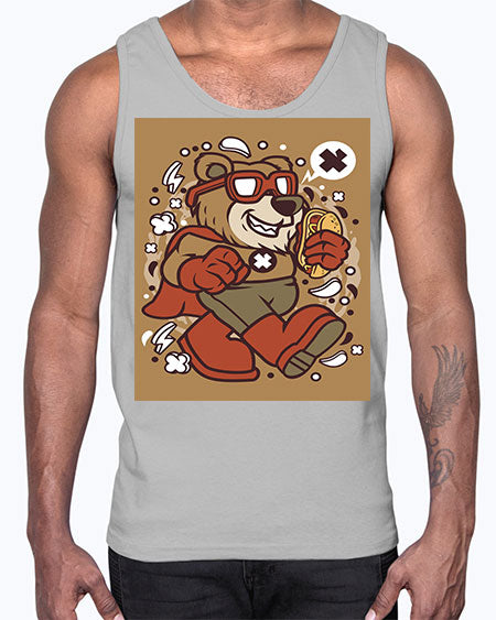 super bear 259#- bears - animals- Cotton Tank