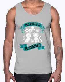 the world is my cats playground Style 119#- cats- Cotton Tank