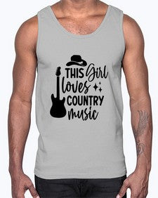 this girl loves country music 1163#- western- Cotton Tank
