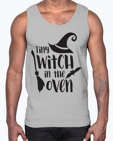 tiny witch in the oven 18#- witch- Cotton Tank