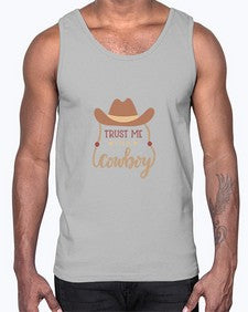 trust me im a cowboy 1191#- western- Cotton Tank