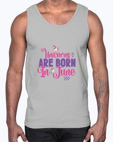 unicorns are born in june 524#- unicorn- Cotton Tank
