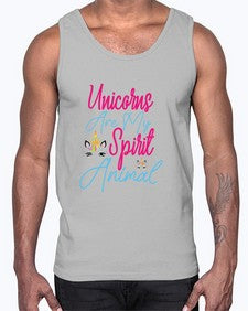 unicorns are my spirit animal 526#- unicorn- Cotton Tank