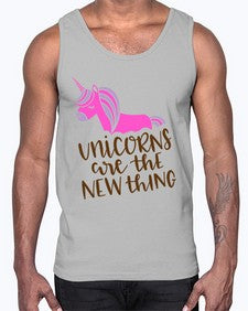 unicorns are the new thing 529#- unicorn- Cotton Tank