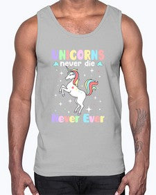 unicorns never die never ever 539#- unicorn- Cotton Tank