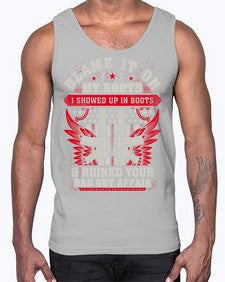 veteran showed up in boots 1198#- western- Cotton Tank