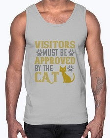 visitors must beapprovedby the cat Style 122#- cats- Cotton Tank
