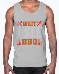 wait i see bbq 457#- bbq- Cotton Tank
