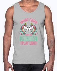 what card game do unicorns play uno 548#- unicorn- Cotton Tank