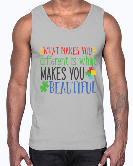 what makes you different is what makes you beautiful Style 3#- autism- Cotton Tank