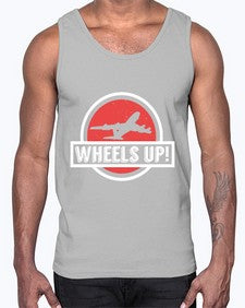 wheels up  50#- airplane- Cotton Tank