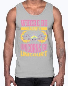 where do naughty unicorns go unicourt 557#- unicorn- Cotton Tank