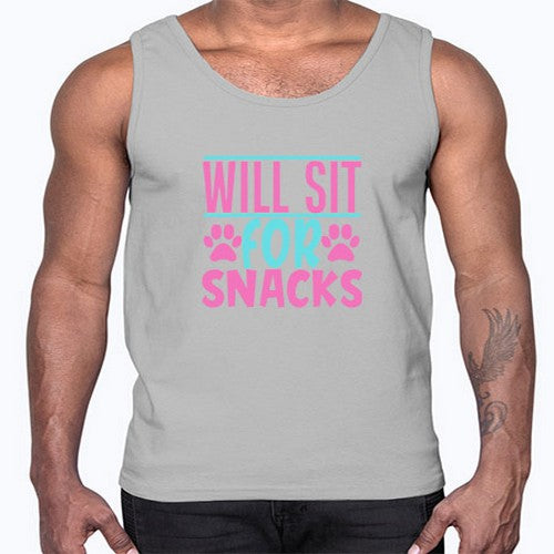 will sit for snacks Style 57#- dogs- Cotton Tank