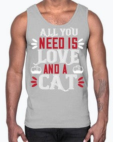 all you need is love Style 27#- cats- Cotton Tank